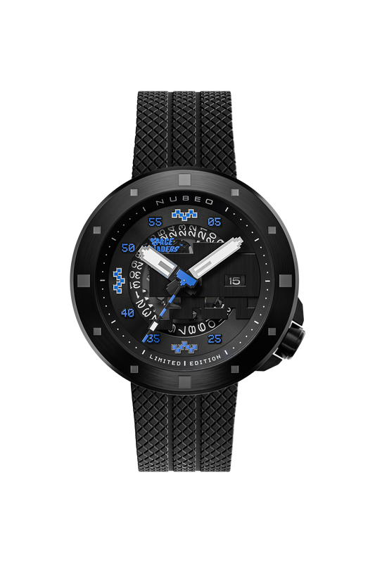 Cassini Automatic Space Invaders Limited Edition Black & Blue / Black | Black Dial