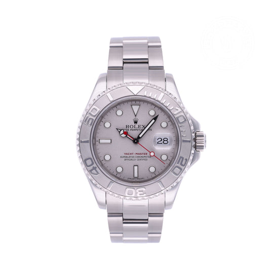 Pre-Owned Rolex Oyster Perpetual Yacht Master 40mm Platinum Dial-ref. 16622