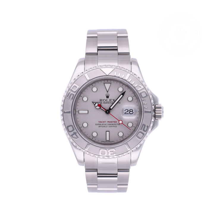 Pre-Owned Rolex Oyster Perpetual Yacht Master 40mm Platinum Dial-ref. 16622