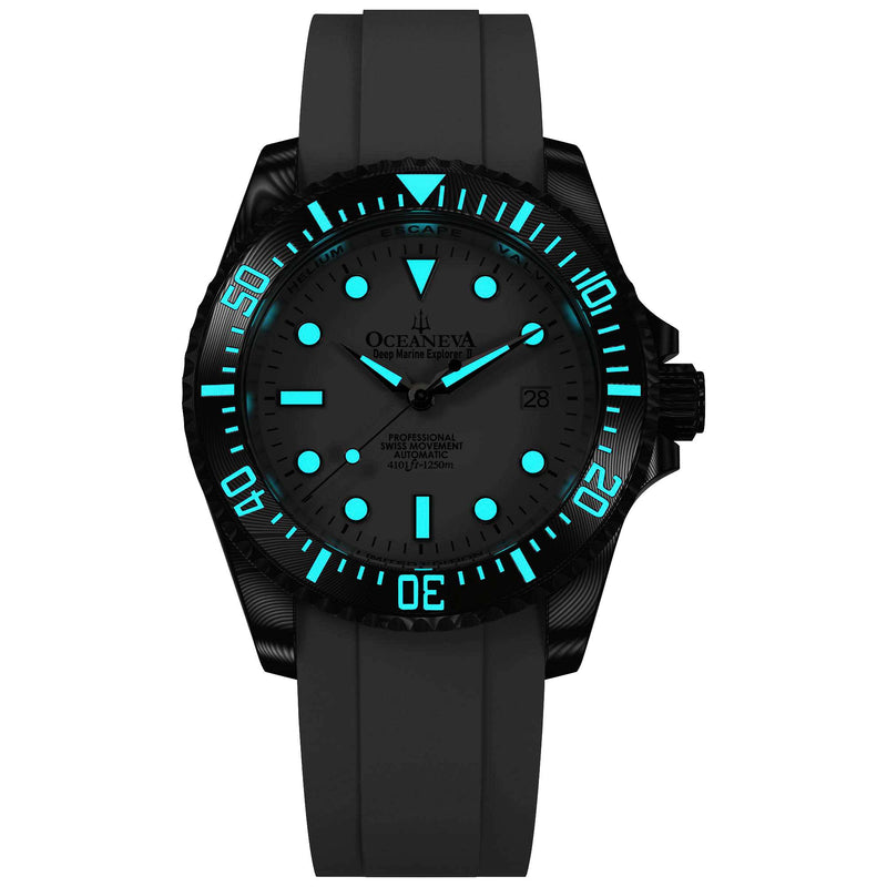 Oceaneva Damascus Swiss Automatic SW200 Deep Marine Explorer II (Damascus/White Dial)