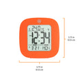Compact Alarm Clock with Temperature and Date Clock, LCD, Alarm, Mini, Orange (25/50)