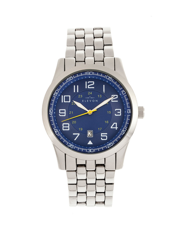 Garrison Bracelet Watch w/Date Silver/Blue | Blue Dial