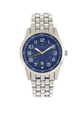 Garrison Bracelet Watch w/Date Silver/Blue | Blue Dial