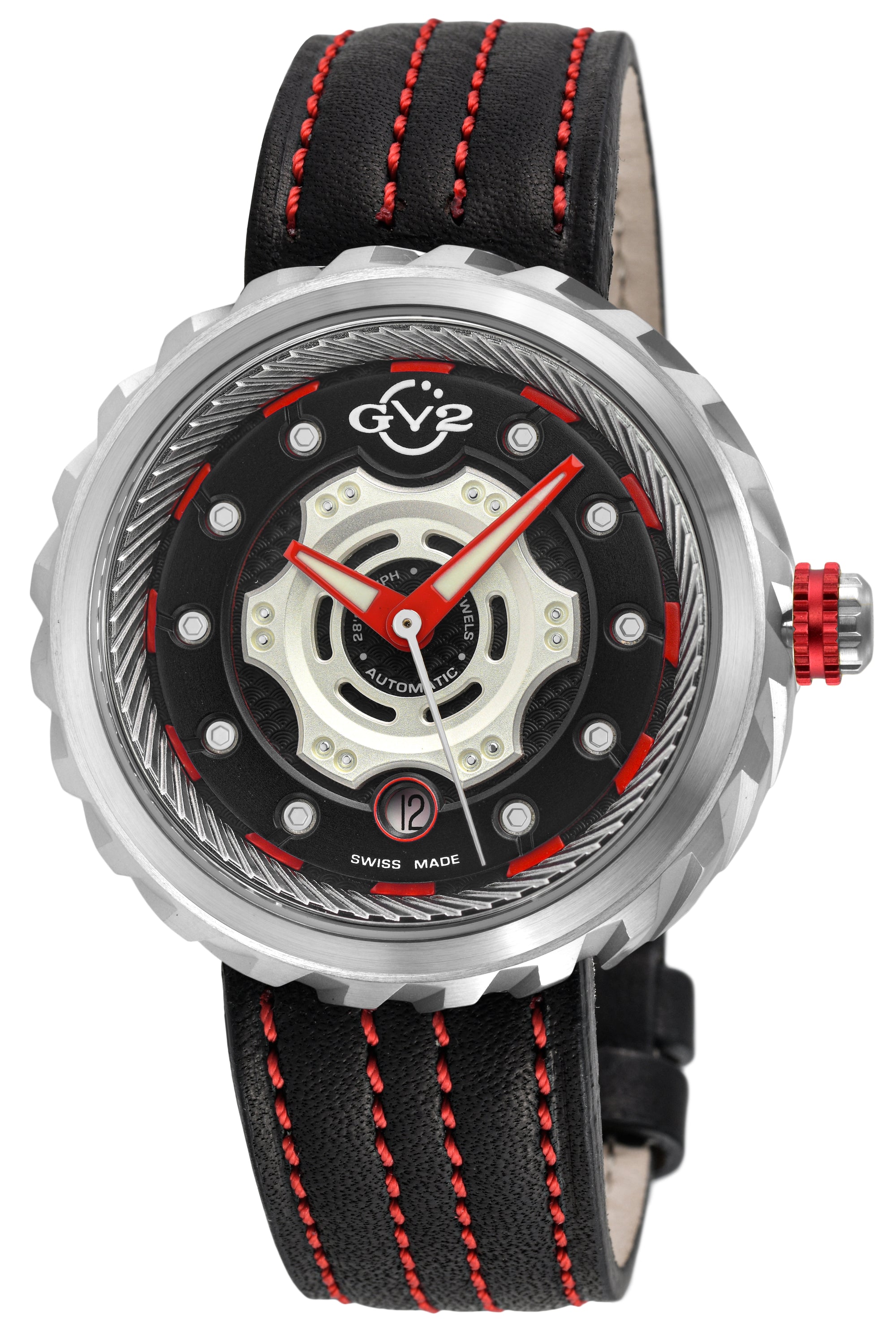 Motorcycle - Sport GV2 Swiss Made Automatic, Black Dial with multi-layers represents a motorcycle disc braking system Black Dial