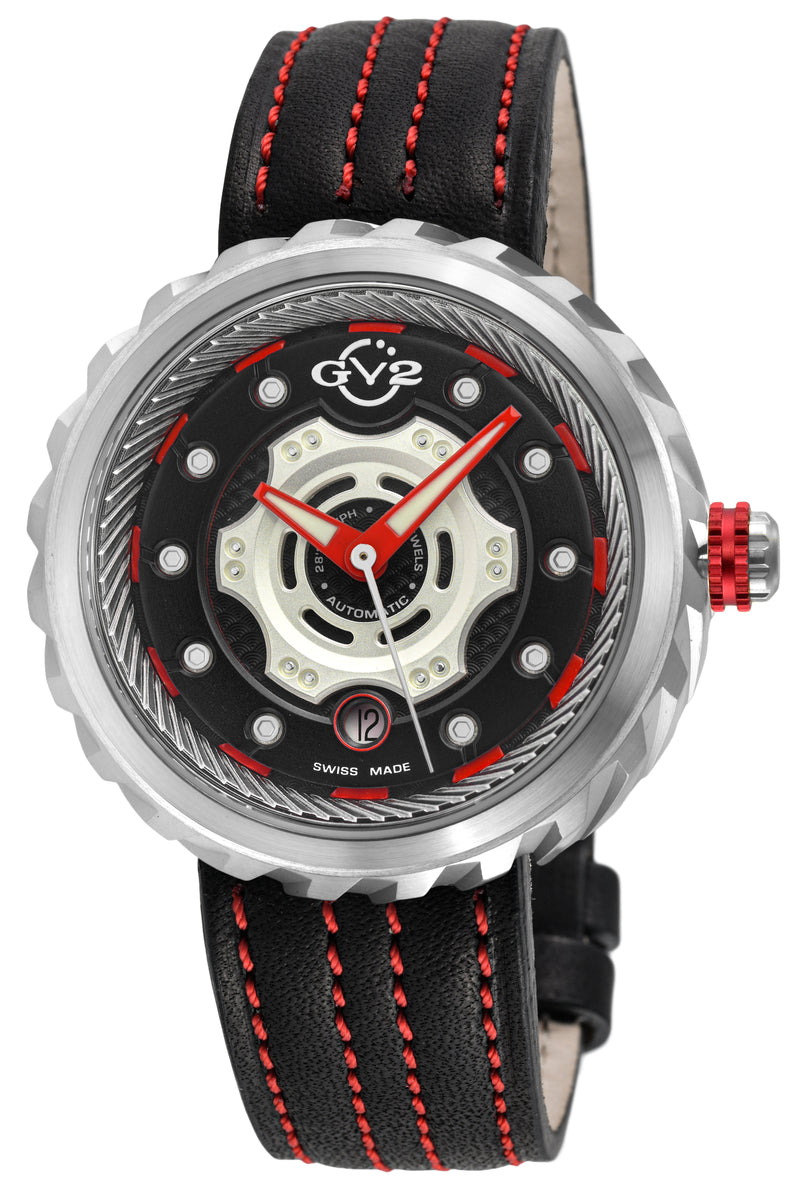 Motorcycle - Sport GV2 Swiss Made Automatic, Black Dial with multi-layers represents a motorcycle disc braking system Black Dial