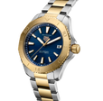 TAG HEUER AQUARACER PROFESSIONAL 200 SOLARGRAPH , 40MM, 200M, 18K GOLD PLATED/ STEEL CASE & BRACEL Blue Dial | Blue Dial