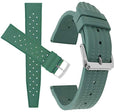 2 Pack - Vintage Rubber Diver Watch Bands ��� Tropical and Waffle Green, 20mm |  Dial