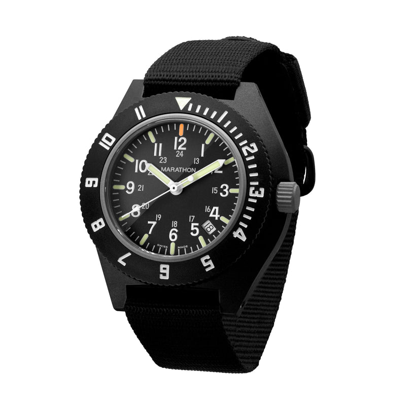 MaraGlo Pilot's Navigator with Date Black NGM/Nylon | Matte Black Dial