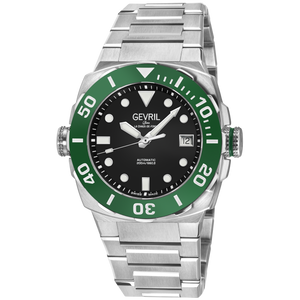 Fortuna Black Enamel Dial 316L Stainless Steel Bracelet Green Ceramic Bezel 42mm Black Dial