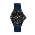 STRAP, 20mm, ITALIAN LEATHER, CROSS HATCH, IP BLACK BUCKLE, ROYAL BLUE, STANDARD ITALIAN LEATHER, CROSS HATCH |  Dial