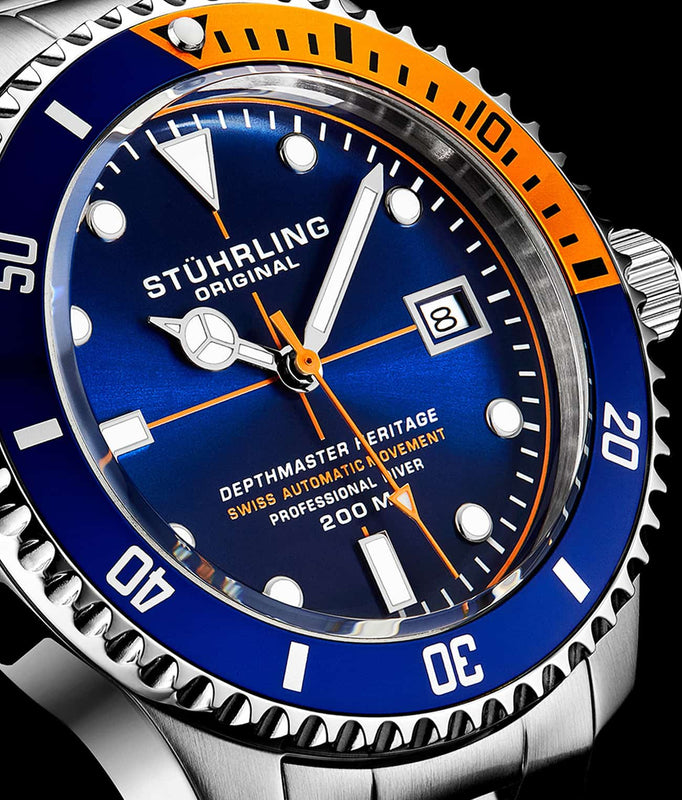 Swiss Automatic Depthmaster Heritage 883H 42mm Diver Blue/Leather | Blue Dial