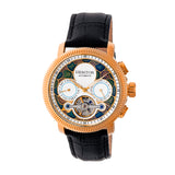 Aura Semi-Skeleton Genuine Leather-Band Watch