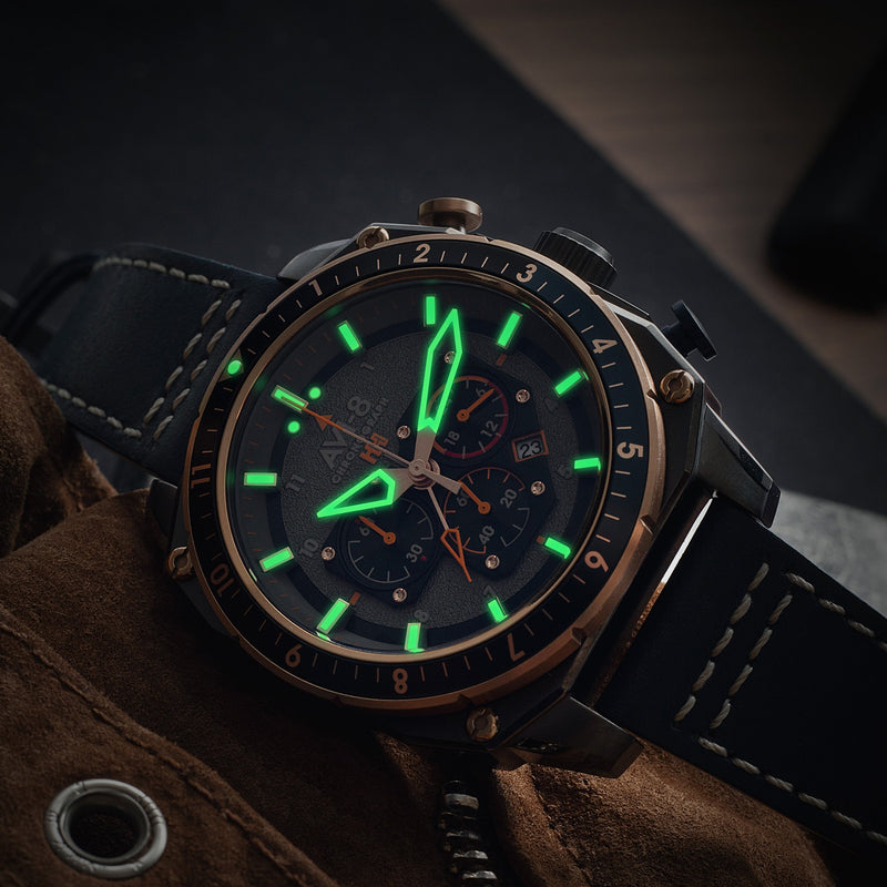 ATLAS DUAL TIME CHRONOGRAPH GREY / LEATHER | Gray Dial