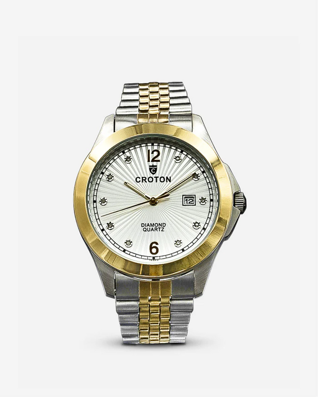 DECIDER Croton's Men's Stainless Steel Watch with Diamond Markers  |  Dial