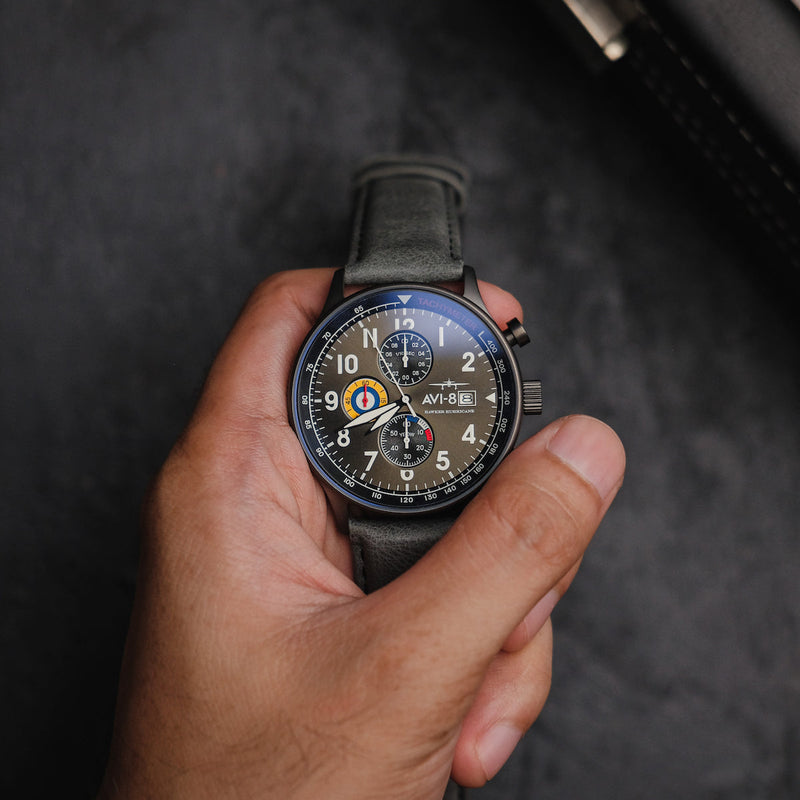 Hawker Hurricane Classic Chronograph Gray / Leather | Gray Dial