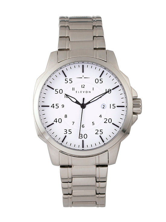 Hughes Watch w/ Date Silver/White | White Dial