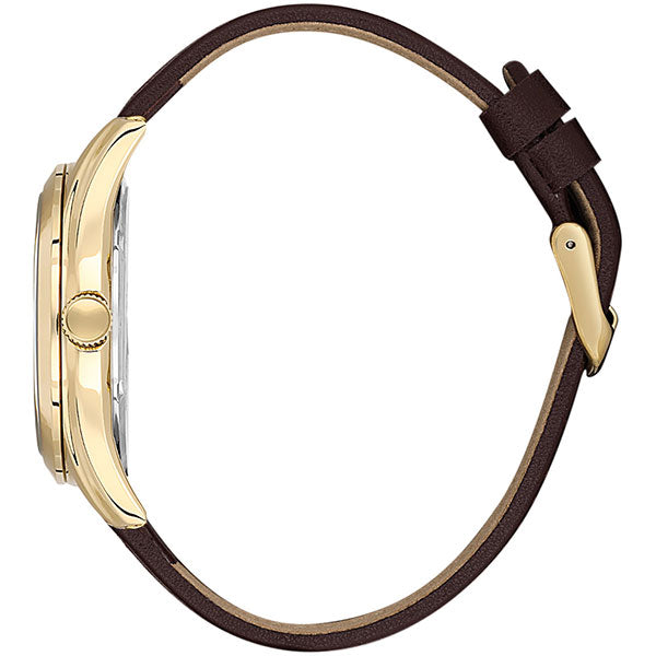 Arcadia ER - Date - Leather Strap - DK13692 Gold / Black | White Dial