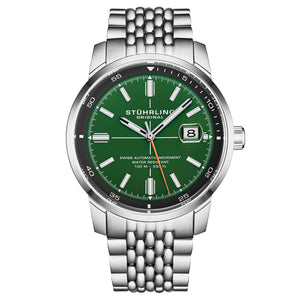 Trackmaster 1026 Automatic Men’s 42mm Matte Green Dial/Black Inner Ring/Stainless Steel Bracelet