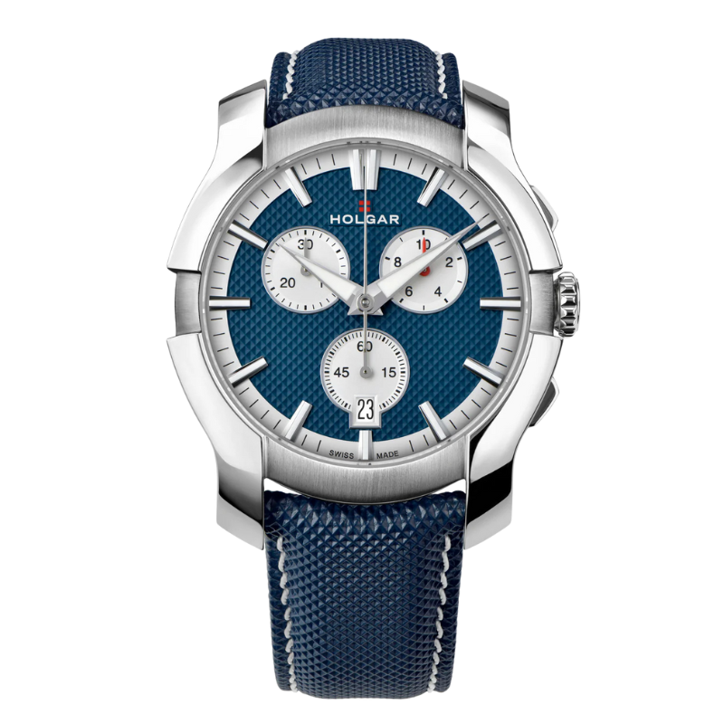 Blue & White Chronograph 44mm | White Dial