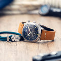 Hull Chronograph Black & Brown / Leather Black Dial