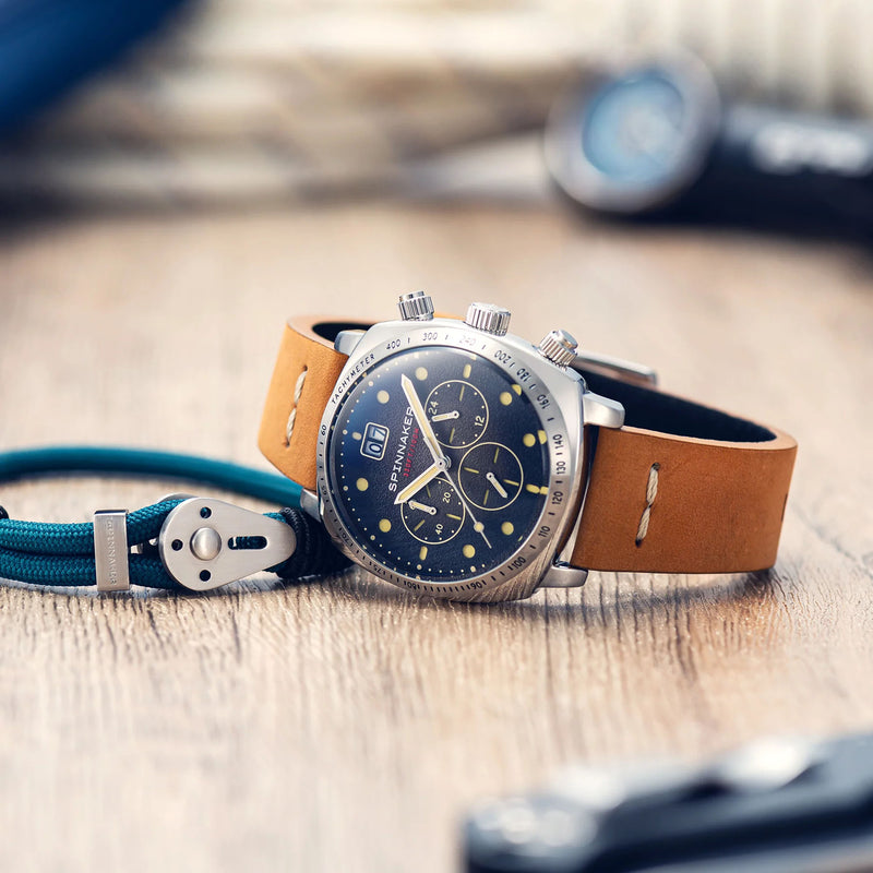 Hull Chronograph Black & Brown / Leather Black Dial