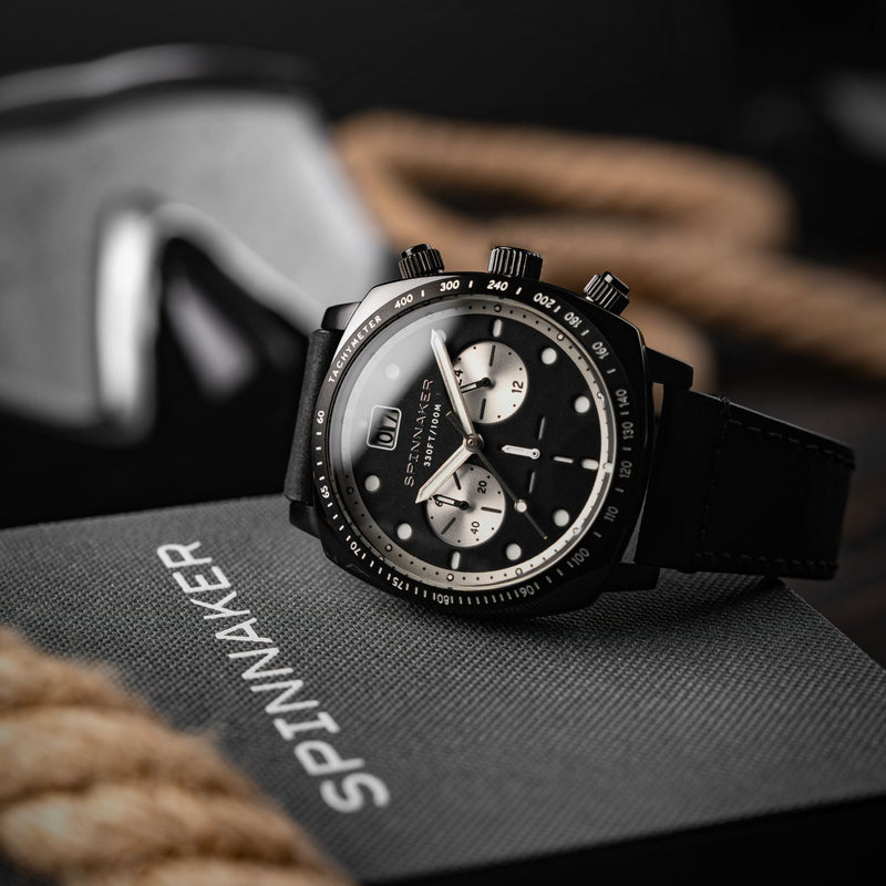 Hull Chronograph Black / Leather | Black Dial