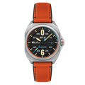 Bell X-1 Machbuster Automatic Black / Orange Hybrid leather and rubber strap | Black Dial