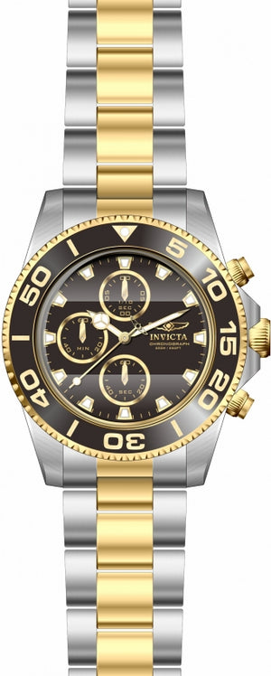 Pro Diver Chronograph Black Dial / Two-Tone Silver-Gold Stainless Steel Bracelet Black Dial