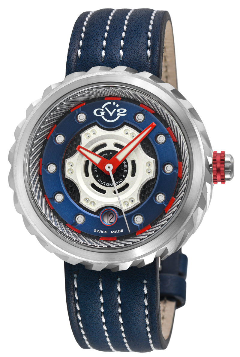 Motorcycle - Sport GV2 Swiss Made Automatic, Blue Dial with multi-layers represents a motorcycle disc braking system | Blue Dial