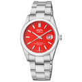 West Village Gevril Sellita SW200 Swiss Made Automatic Watch Red magnify date sapphire crystal | Red Dial