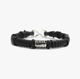 Handwrapped Black Leather, Sterling Coil M (7.25" Wrist) |  Dial