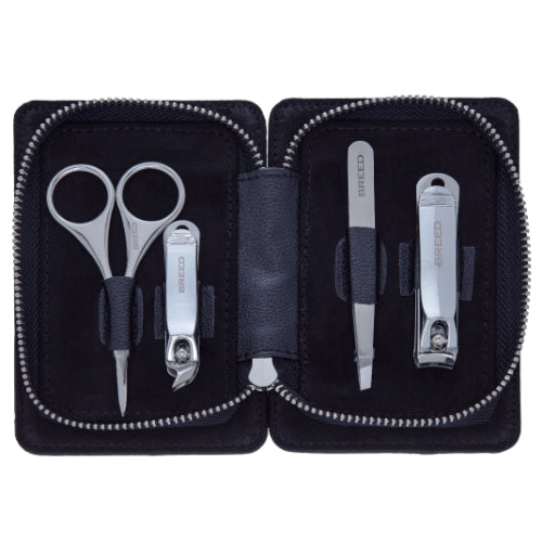Sabre 4 Piece Surgical Steel Groom Kit Black/Black