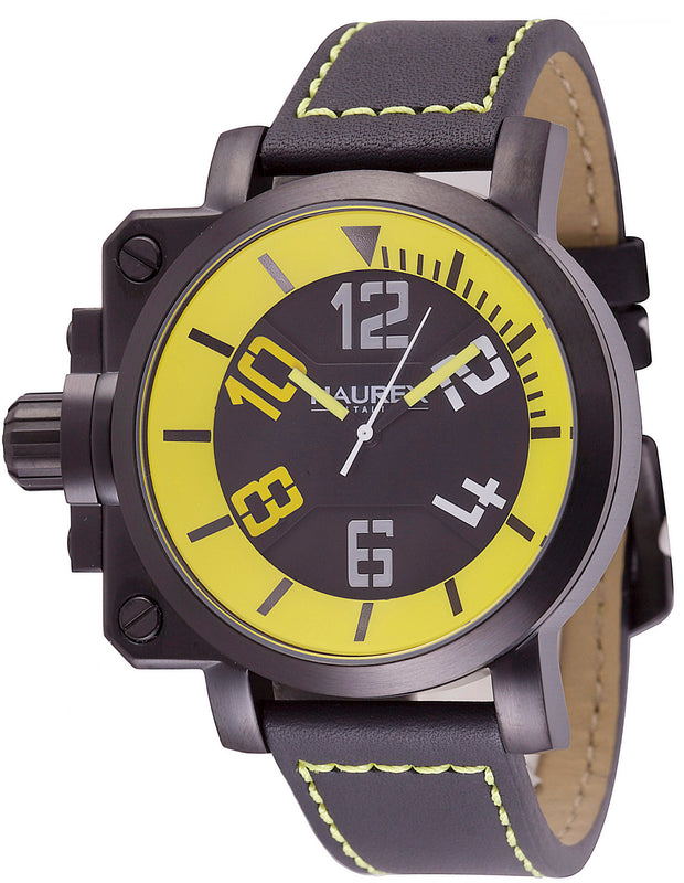 Gun Black-Black yellow | Black Dial