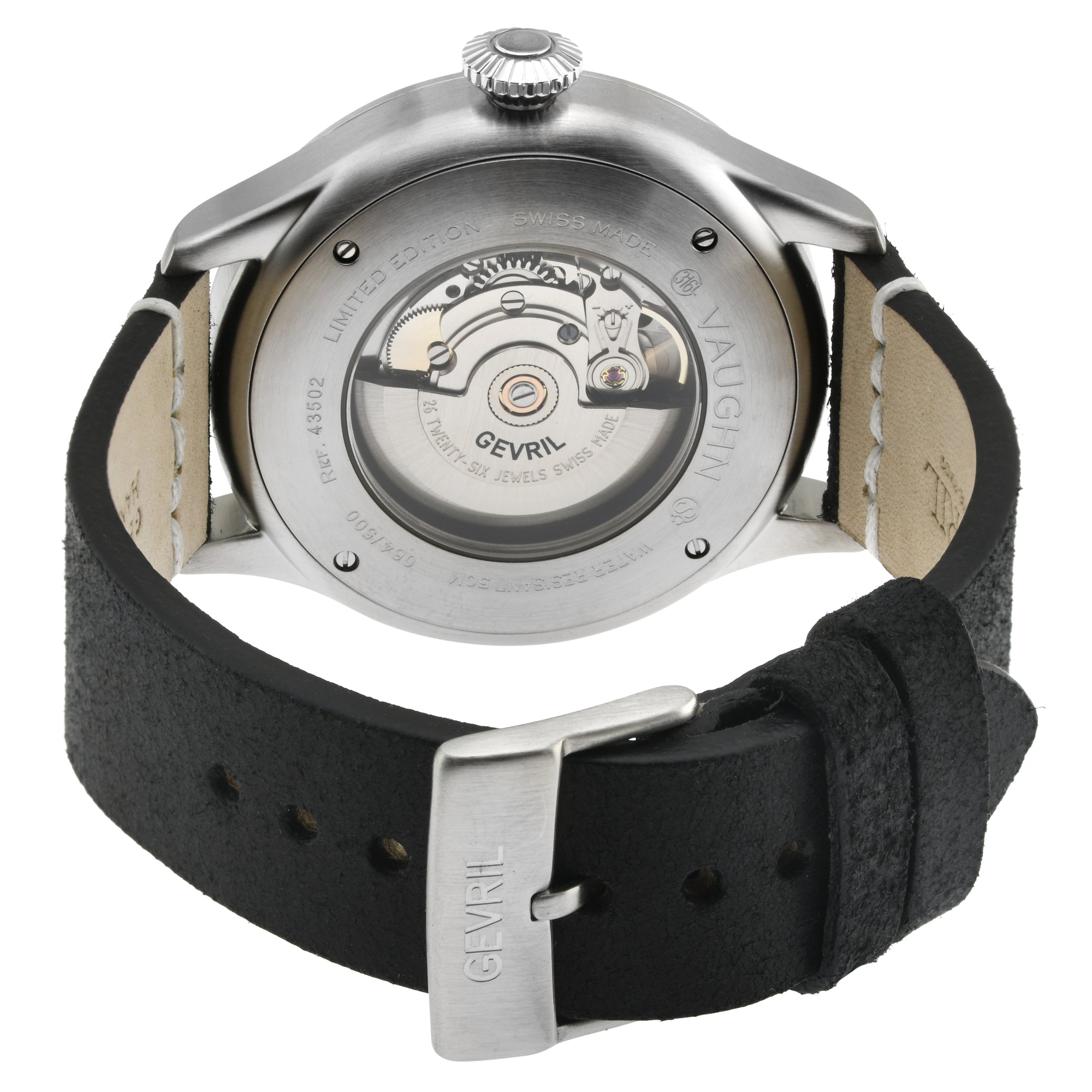 Vaughn Gevril Sellita SW200 Pilot Watch Black