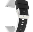 SIL.300 | Two-Tone Quick Release Rubber Silicone Watch Band - 20mm, Black / White 20mm / Black & White |  Dial