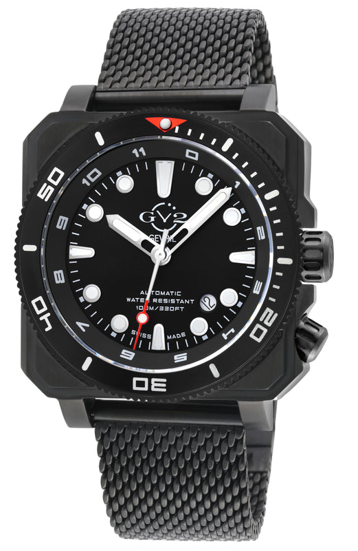 XO Submarine Sellita SW200 rotating bezel Black dial Black PVD Divers watch Mesh | Black Dial
