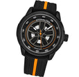 Aviator Black and orange/Rubber/Black/Silver Dial/Black Case | Black Dial