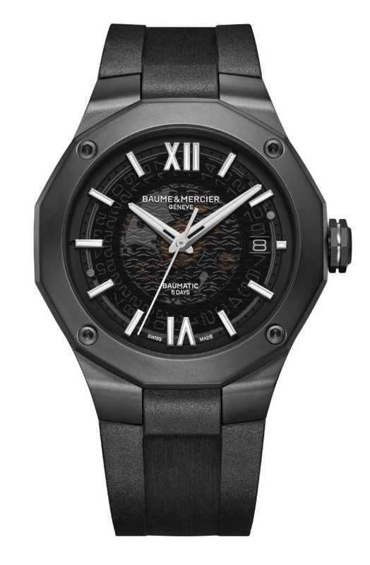 Riviera Smoked Black Skeleton / Black Rubber | Transparent Dial