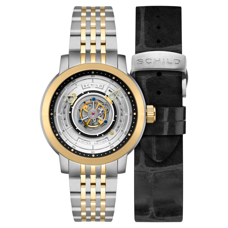 Heinrich Cyclone Tourbillon Limited Edition Silver / Steel & Gold Stainless Steel | Silver Dial