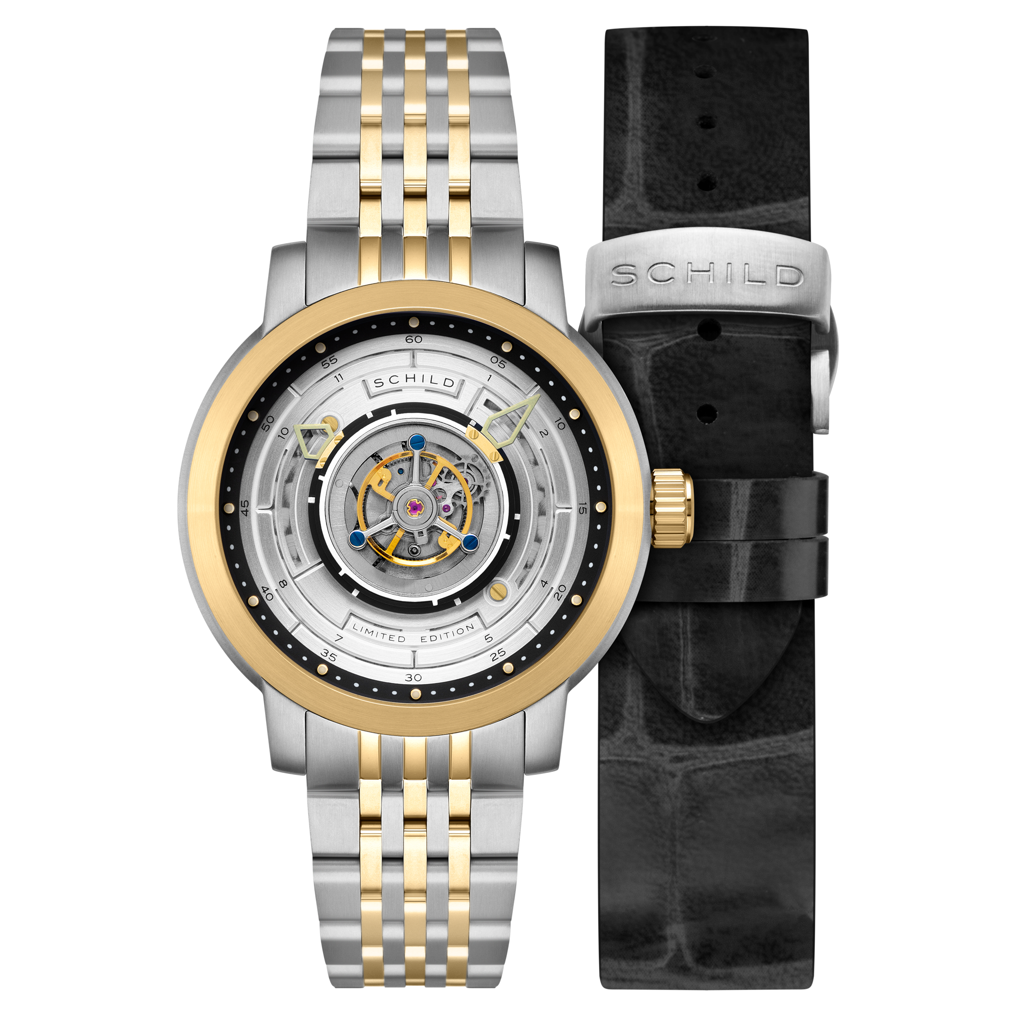 Heinrich Cyclone Tourbillon Limited Edition Silver / Steel & Gold Stainless Steel | Silver Dial