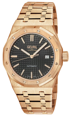 Gotham Swiss Automatic Movement, Black Embossed Dial, IPRG Bracelet | Black Dial