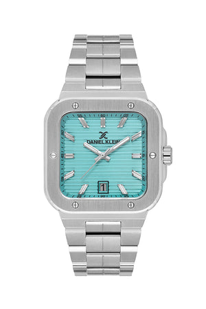 Modern Square Silver / Teal Dial Turquoise Dial
