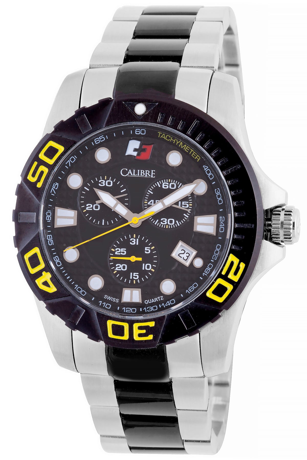 Akron Black, yellow-Two Tone Chronograph | Black Dial