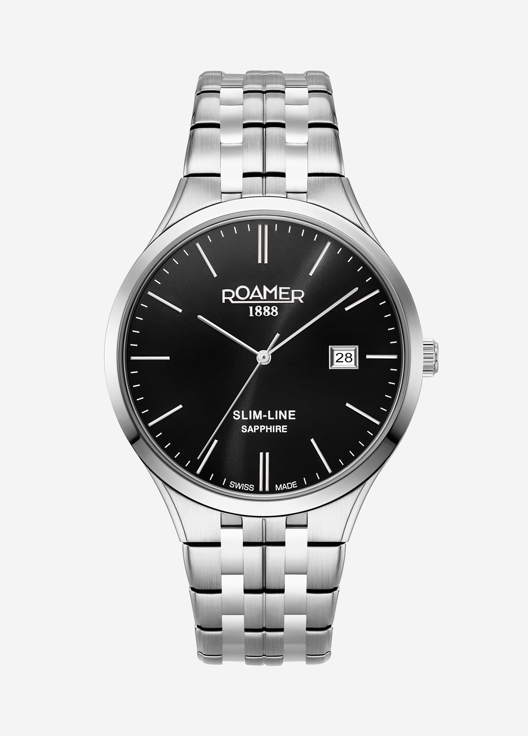 リ*中様 ローム ROME Roamer Slim-Line Classic Ronda 715 Movement Black Dial 512833 41
