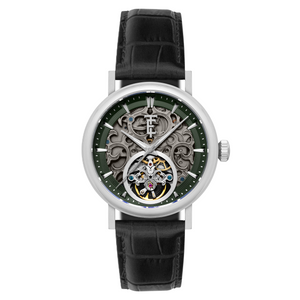 Beaufort Sage Face  / Black Leather Strap Green Dial