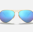 AVIATOR FLASH LENSES MENS / MATTE GOLD - BLUE MIRROR POLAR |  Dial