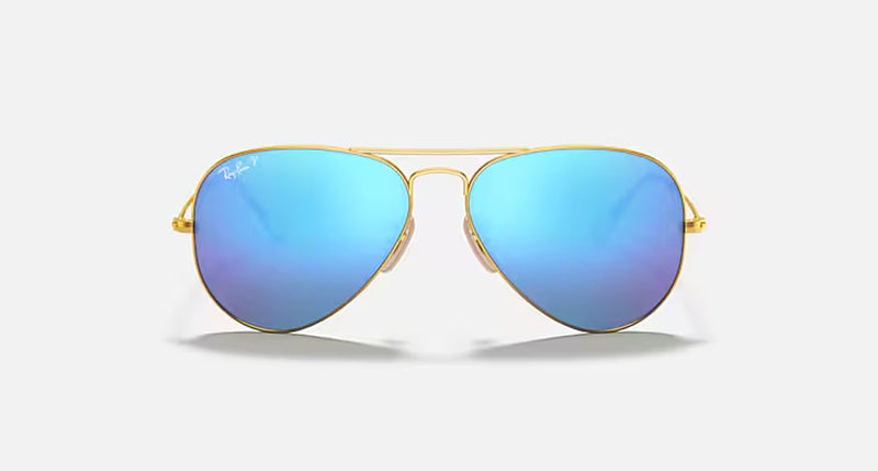 AVIATOR FLASH LENSES MENS / MATTE GOLD - BLUE MIRROR POLAR |  Dial