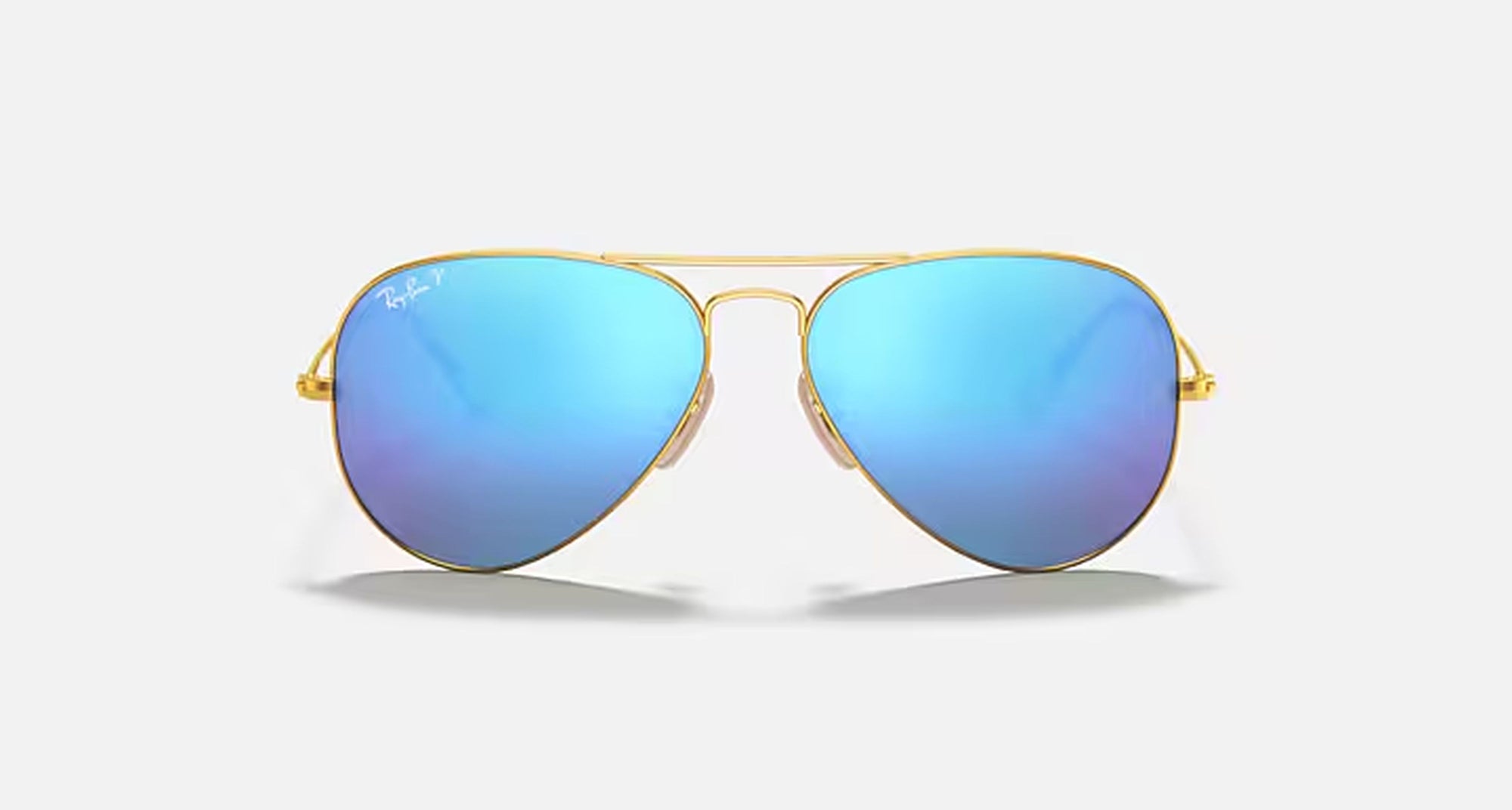 AVIATOR FLASH LENSES MENS / MATTE GOLD - BLUE MIRROR POLAR |  Dial