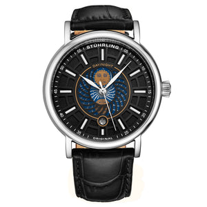 Symphony 899 Silver case/Leather strap/ Brass Dial | Black Dial