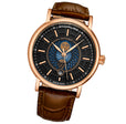 Symphony Rose Gold case/Leather strap/ Brass Dial | Black Dial